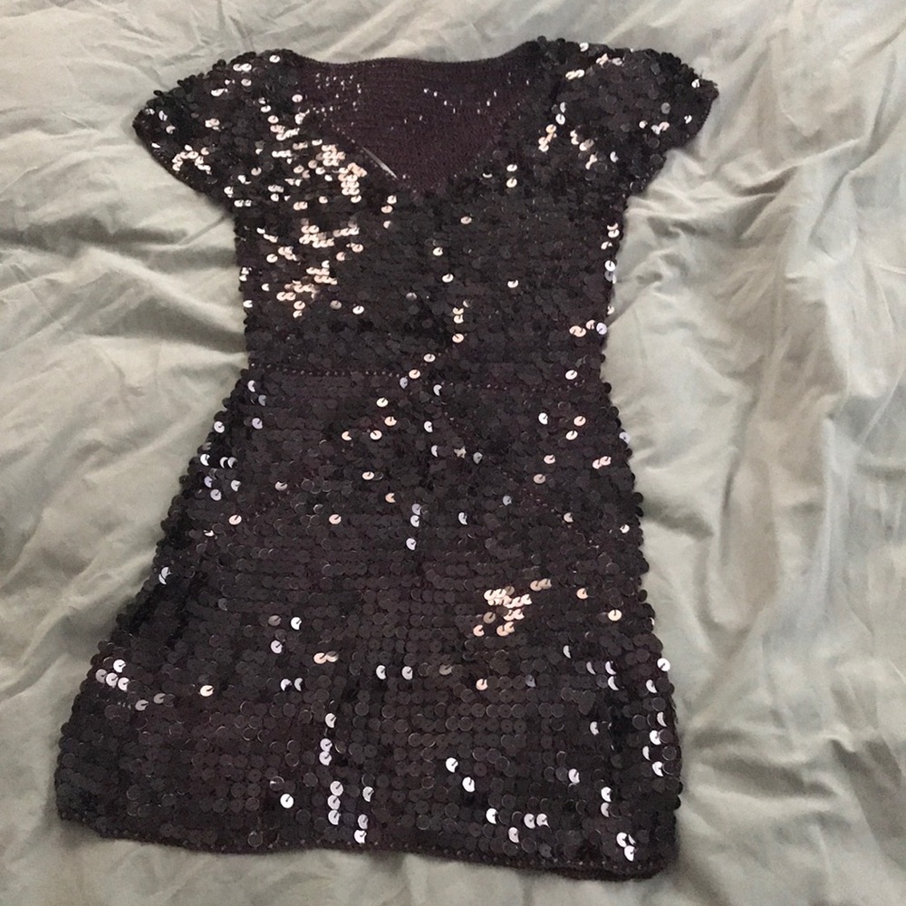 Crochet sequined dress